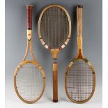 Dunlop Sports Co. Ltd., "Target" racket with original, intact, natural gut stringing and a wooden,