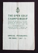 1948 Official Open Golf Championship programme - played at Muirfield on the final day Friday, 2 July