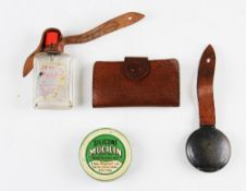 Assortment of fly fishing accessories - small leather pocket line greaser, Thos Aspinall Silicone