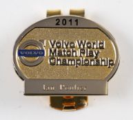 2011 Volvo World Match Play Golf Championship official players engraved enamel money clip badge -