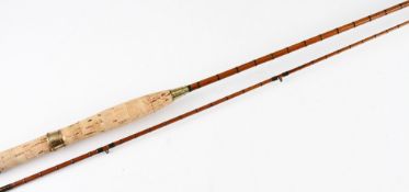 Westley Richards Birmingham split cane trout fly rod - 8ft 2pc line 6#, red Agate lined butt and tip