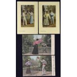 2x The Milton 'Glazette Sunk Mount' Tennis Postcards includes an interesting selection of