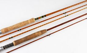 2x split cane trout fly rods - Allcocks Leander 9ft 4in 2pc split cane with an additional tip 2"