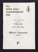 1950 Official Open Golf Championship programme - played at Troon on the final day 7th July - won
