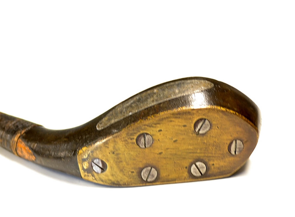 R Forgan St Andrews POWF beech wood transitional deep face spoon c.1880 - with makers shaft stamp - Image 3 of 3