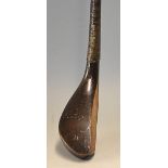 Tom Dunn longnose beech wood curved face driver c.1880 - retaining most of the fine original light