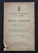 1933 Official Open Golf Championship programme - played at St Andrews on Final day Friday 7th July