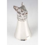 Fox Mask Silver Stirrup Cup - hallmarked London 1964 - 27cm High