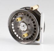 Hardy Silex No.2 alloy casting reel, 3.25" dia, twin ivorine handles, ivorine brake lever, handle, 3