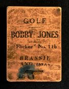 Bobby Jones Flicker Golf book - titled "Brassie and Iron" Flicker no. 11b - covers soiled, corners