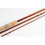 James Aspindale 'The Aero" No 896 11ft 3pc split cane match rod with red agate butt and tip guides -