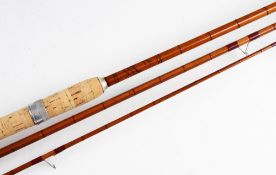 James Aspindale 'The Aero" No 896 11ft 3pc split cane match rod with red agate butt and tip guides -