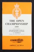 1959 Official Open Golf Championship programme - played at Muirfield on the final day Friday 3rd