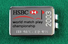 2003 HSBC European Tour World Match Play Golf Championship official players engraved enamel money