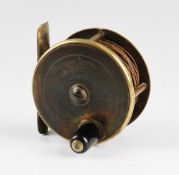 Early Bowness and Bowness brass plate wind reel c.1880: 2.5" plate wind engraved to the faceplate '