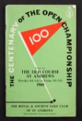 1960 Official Centenary Open Golf Championship programme - played at St Andrews c/w the draw sheet