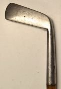 Carrick heavy straight blade metal putter c.1880 - with thick top line and sharp neck crease and