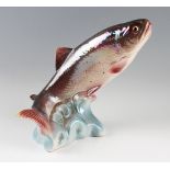 Jemma Salmon Ceramic Fish: By Jemma - Holland lusterware fish 30 cm wide