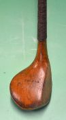 Wm Park Jnr golden persimmon junior scare neck spoon with full brass sole plate - fitted period hide