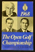 1968 Official Open Golf Championship programme - played at Carnoustie 10th-13th July won by Gary