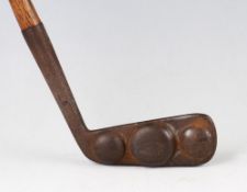 J Riddell Patent back weighted blade putter c.1909 - with 3x circular weights to the rear -