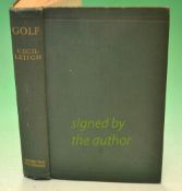 Leitch, Cecil signed - "Golf" 1st ed 1922 in the original green and gilt cloth boards and spine,