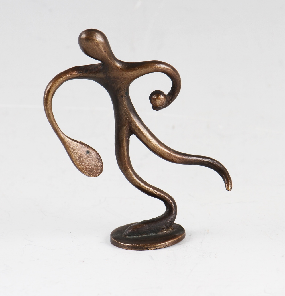 Hagenauer Brass style tennis figure - holding a ball and racket 6.5cm high