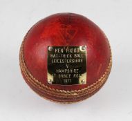 Cricket - Hat Trick Match Cricket Ball: Given to K Higgs after match Leicestershire v Hampshire at