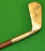 J.B Halley's Sunday golf walking stick with small brass "Iron" golf club head handle - stamped
