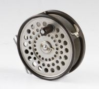 Hardy St Aidan alloy salmon fly reel: 3.75" dia. With two screw drum release latch, nickel U