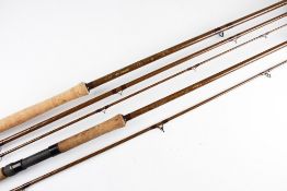 2x Daiwa Osprey Salmon Graphite Rods Rod - 15ft 3pc graphite coil fly rod line 10-11 with fuji style