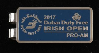 2017 European Tour Irish Open official players engraved money clip badge - Pro Am event winner Jon