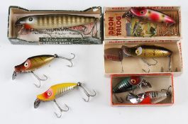 Interesting collection of Pflueger and Heddon River-Runt Baits (8) - 3x Heddon baits in original