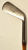 J Gray Prestwick dished face general iron c.1880 - 4.75" hosel fitted with period hide grip with