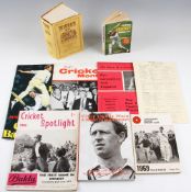 Cricket - Books, Leaflets, Publications: To include Wisden 1979, Playfair 1976, Ken Higgs