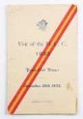 1933 Visit of the M. C. C. signed Poona Club Dinner Menu: 20th December 1933 autographed by