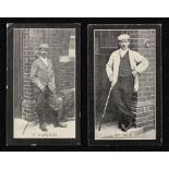 2x F&J Smith's "Champions of Sport" golfer cigarette cards c.1902 - red backs - real photographs