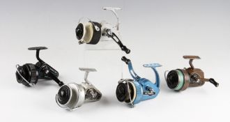 Selection of J W Young & Allcocks spinning reels: To include Young's The Ambidex Mk 2, Mk 5, Mk 6