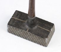 Samuels Patent "The Cert" rectangular block centre shaft bore thro' alloy putter c. 1910 - 4 faced