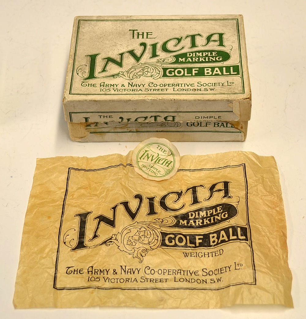 Golf Ball Box c.1910 - The Army & Navy Co-operative Society Ltd "The Invicta Dimple Marking" golf