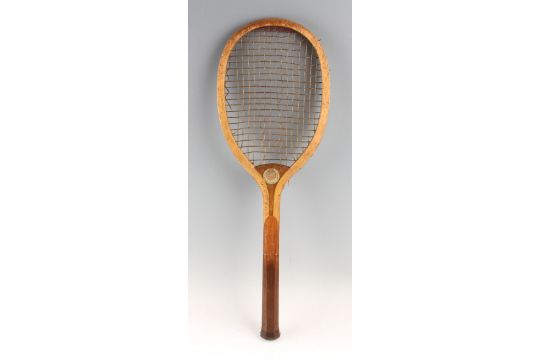 Zenath Tennis Racket Zenith wooden tennis racket - with Pat laminated convex wedge with ...