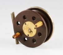 Alfred & Son London combination trout fly reel: 20 Moorgate St London 3.75" dia. ebonite and