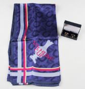 2000 Solheim Cup official team players' wives silk scarf & men's cuff links - played at Loch