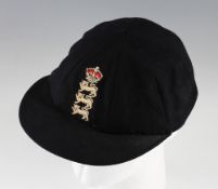 Cricket - England Cricket Cap: Official player issued cap having 3 Lions crest to front Label inside