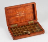 Scarce Hardy Bros "The Club" Patent May fly polished mahogany dry fly box - c/w the original