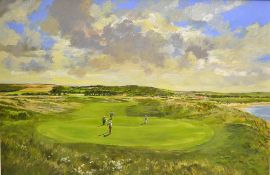 Reed, Kenneth FRSA 'QUEENS HEAD' 7th Hole-Gullane No.1 Course - oil on canvas-signed by the artist-