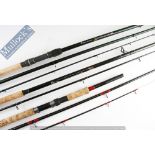 Fishing Rods - 3x various carbon carp and feeder rods to include a Dam Quicksilver Carp 11ft 2pc -