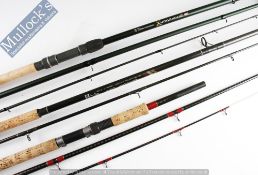 Fishing Rods - 3x various carbon carp and feeder rods to include a Dam Quicksilver Carp 11ft 2pc -