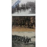 India & Punjab – Sikh Cavalry Marching Towards Western Front -Three vintage WWI postcards showing