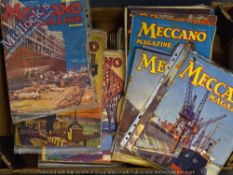 Meccano Magazines 1934 onwards includes 1934, 1936, 1937 and 1940, loose, with tears etc to